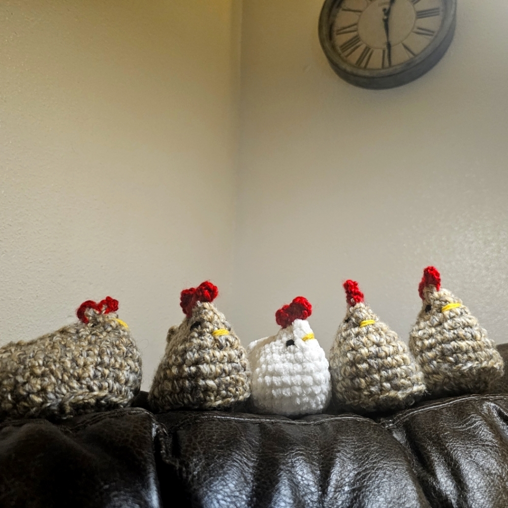 Handmade Chickens, Crochet Chickens, Home Decor, Handmade Gift